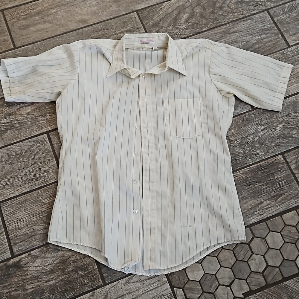 Vintage 1970s Mens Button Down Shirt Size 15 1/2